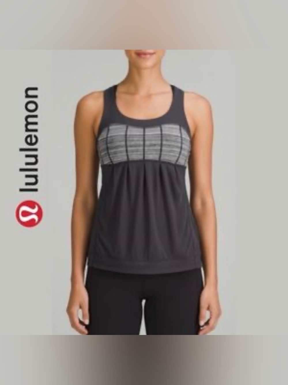 Lululemon Elevate Charcoal Grey Tank Size 12